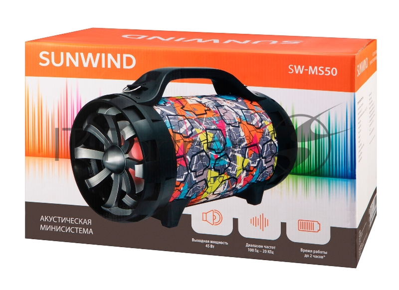Минисистема SunWind SW-MS50 черный 45Вт FM USB BT SD/MMC
