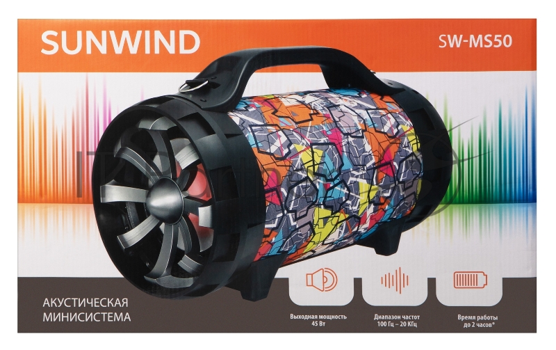 Минисистема SunWind SW-MS50 черный 45Вт FM USB BT SD/MMC