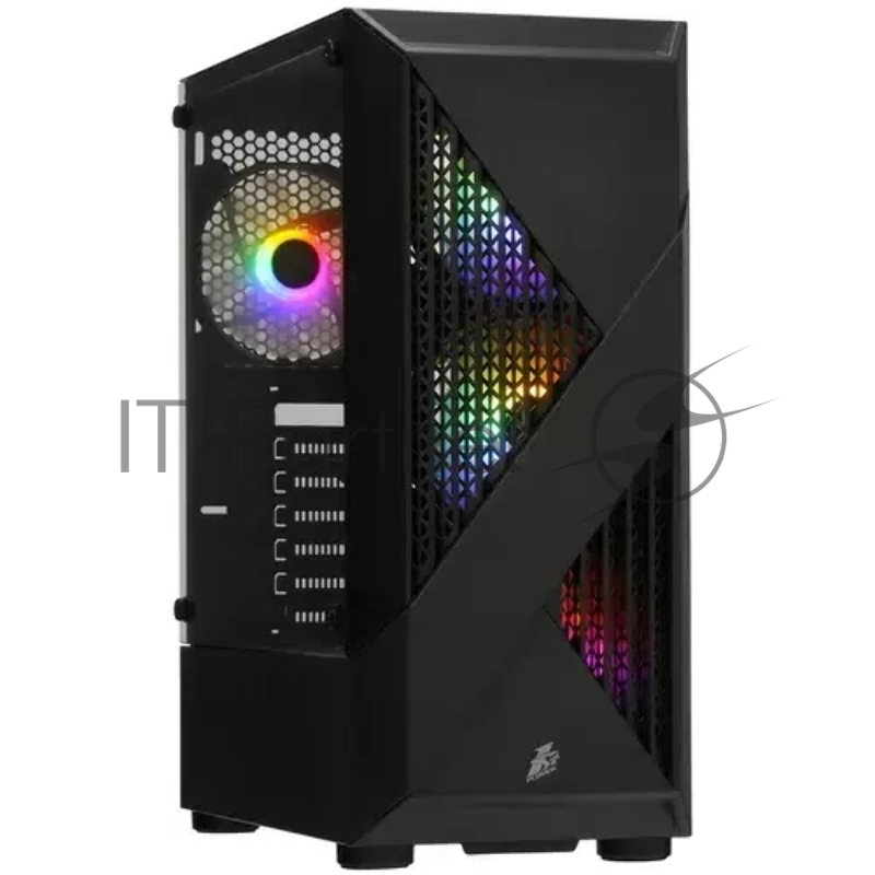 Корпус 1STPLAYER FIREROSE F3-A Black / ATX, TG / 4x120mm LED fans inc. / F3-A-BK-4F1