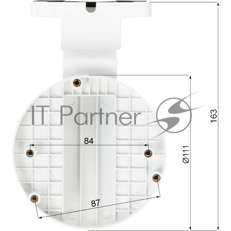 Настенный монтаж для купольных мини-камер серии DS-2CD21xx-I. Белый, пластик. 118×80×182 мм