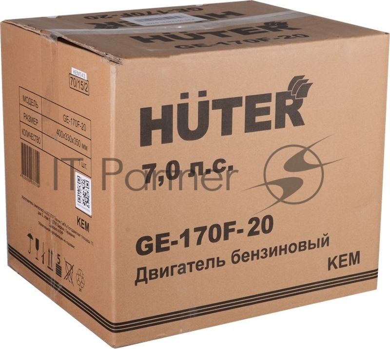 Двигатель бензиновый Huter GE-170F-20 4-х тактный 7л.с. 5.2кВт для садовой техники (70/15/2)