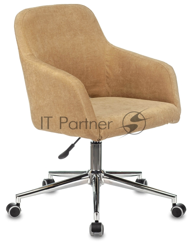 Кресло Бюрократ CH-380SL горчичный Velvet 73 крестовина металл хром