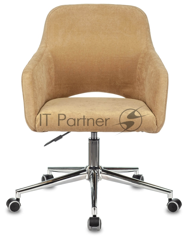 Кресло Бюрократ CH-380SL горчичный Velvet 73 крестовина металл хром