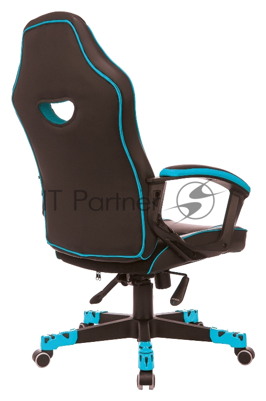 Кресло игровое Zombie GAME 16 черный/голубой текстиль/эко.кожа крестовина пластик