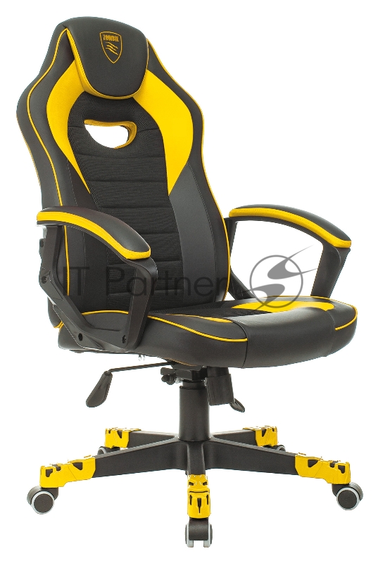 Кресло игровое Zombie GAME 16 черный/желтый текстиль/эко.кожа крестовина пластик