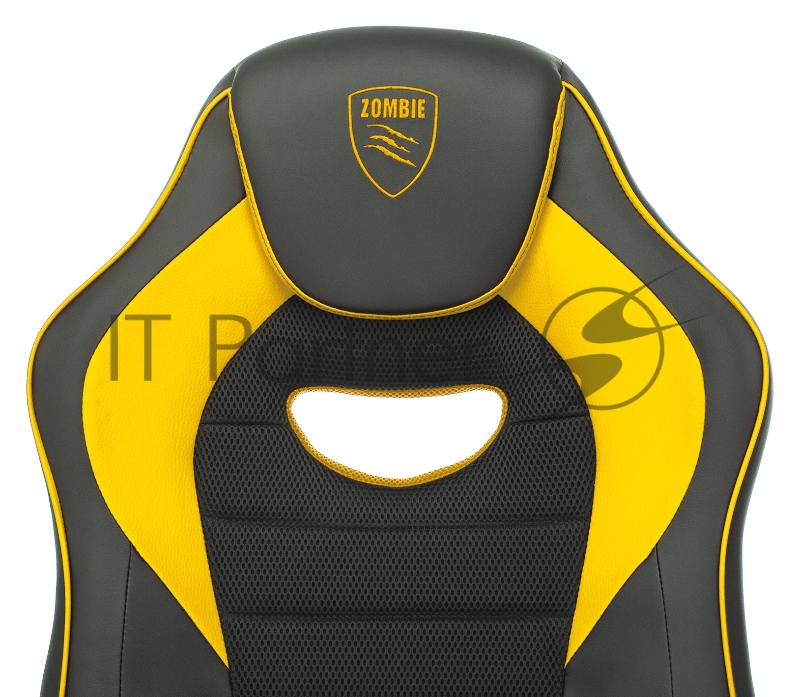 Кресло игровое Zombie GAME 16 черный/желтый текстиль/эко.кожа крестовина пластик