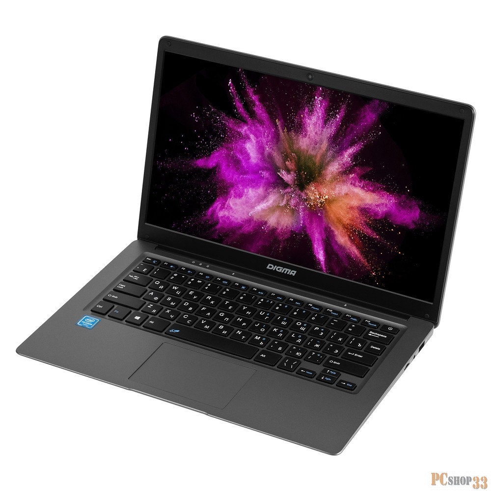 Ноутбук Digma EVE 14 C420 Celeron N4020 4Gb SSD128Gb Intel UHD Graphics 600 13.9 TN FHD (1920x1080) Windows 10 Home Single Language 64 dk.grey WiFi BT Cam 5000mAh