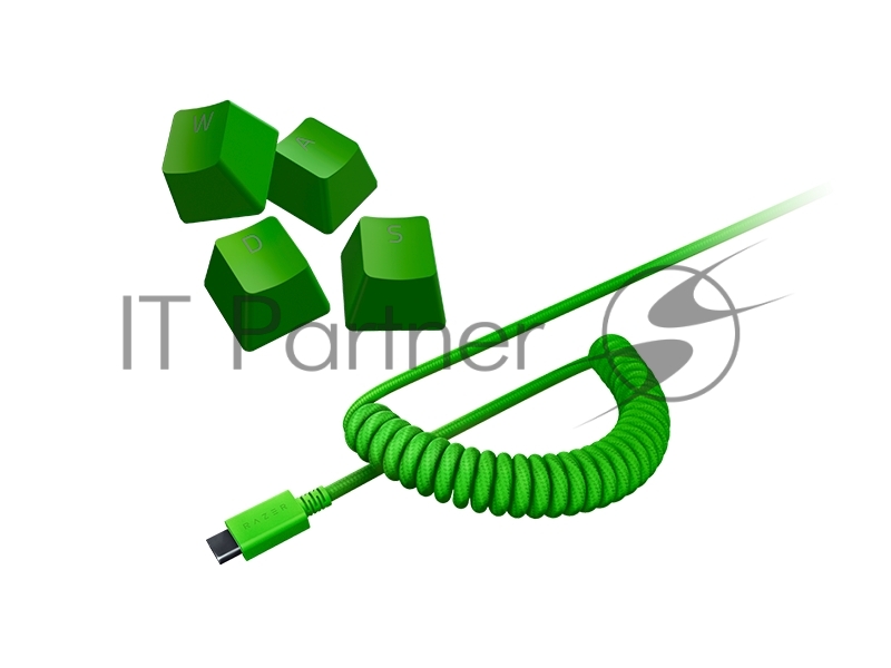Колпачки и кабель клавиатуры Razer PBT Keycap + Coiled Cable Upgrade Set, Green (US/UK)