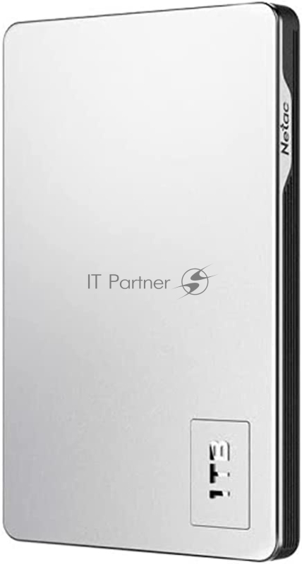 Внешний жесткий диск 2.5 Netac (NT05K338N-001T-30SL) 1Tb K338, micro USB 3.0, серебристый + серый, корпус пластик + алюминий