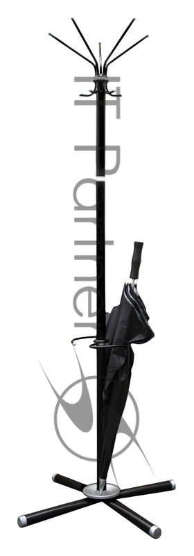Вешалка напольная Титан Классикс-С3 0112 черный основание крестовина крючки двойные метал.