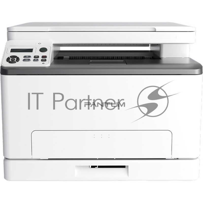 МФУ Pantum CM1100DN, P/C/S, Color laser, A4, 18 ppm, 1200x600 dpi, 1 GB RAM, Duplex, paper tray 250 pages, USB, LAN, start. cartridge 1000/700 pages