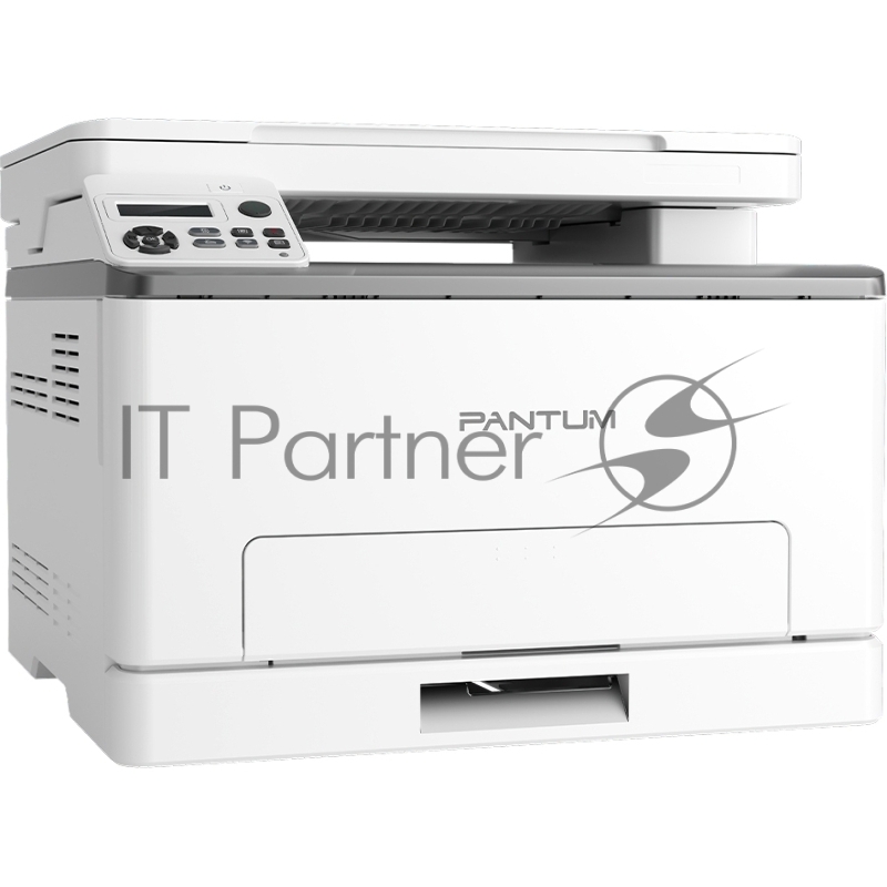 МФУ Pantum CM1100DN, P/C/S, Color laser, A4, 18 ppm, 1200x600 dpi, 1 GB RAM, Duplex, paper tray 250 pages, USB, LAN, start. cartridge 1000/700 pages