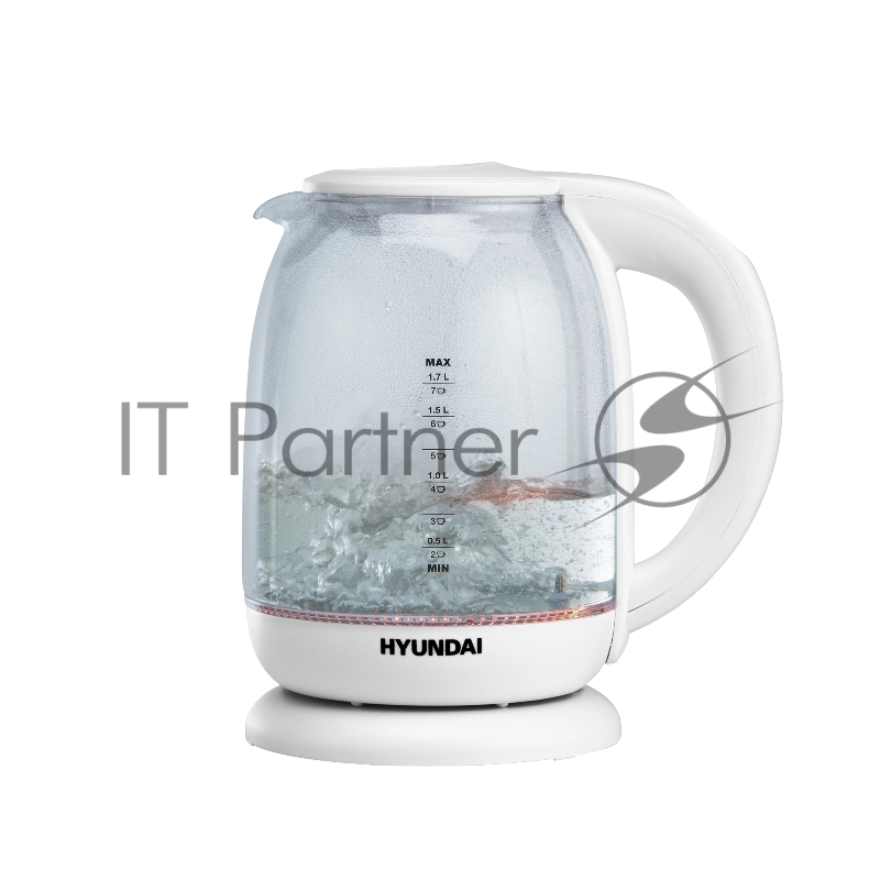 Чайник электрический Hyundai HYK-S3808 1.7л. 2200Вт белый (корпус: стекло)