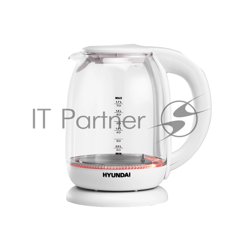 Чайник электрический Hyundai HYK-S3808 1.7л. 2200Вт белый (корпус: стекло)