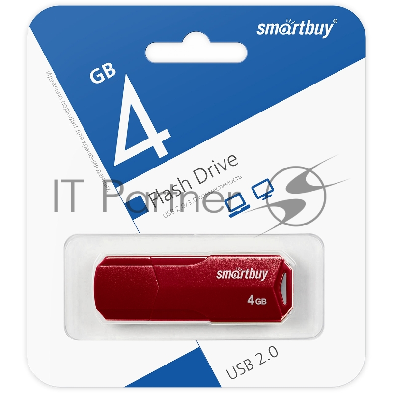 USB накопитель SmartBuy 4GB CLUE Burgundy (SB4GBCLU-BG)
