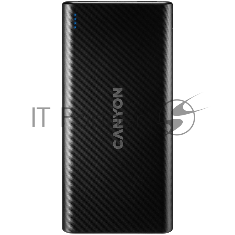 Мобильный аккумулятор CANYON PB-106 Power bank 10000mAh Li-poly battery, Input 5V/2A, Output 5V/2.1A(Max), USB cable length 0.3m, 140*68*16mm, 0.24Kg, Black