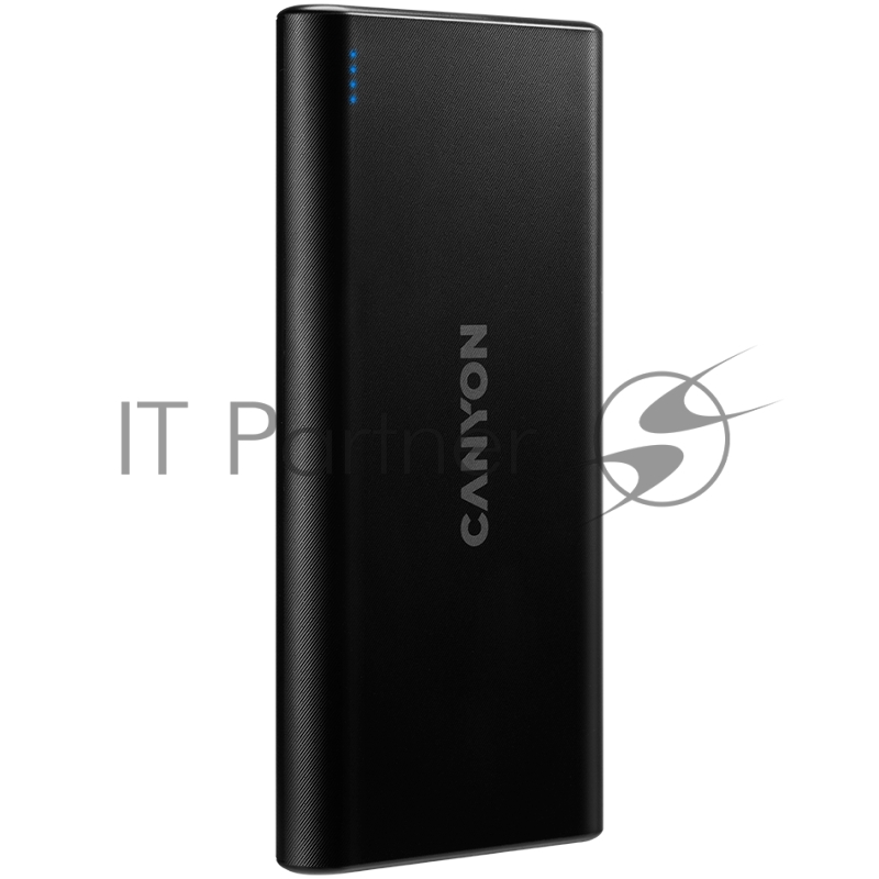 Мобильный аккумулятор CANYON PB-106 Power bank 10000mAh Li-poly battery, Input 5V/2A, Output 5V/2.1A(Max), USB cable length 0.3m, 140*68*16mm, 0.24Kg, Black