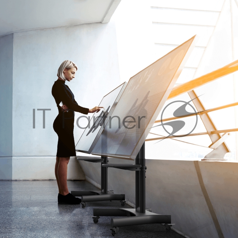 Cтойка для телевизора с кронштейном ONKRON 32-70, мобильная, чёрная TS1350