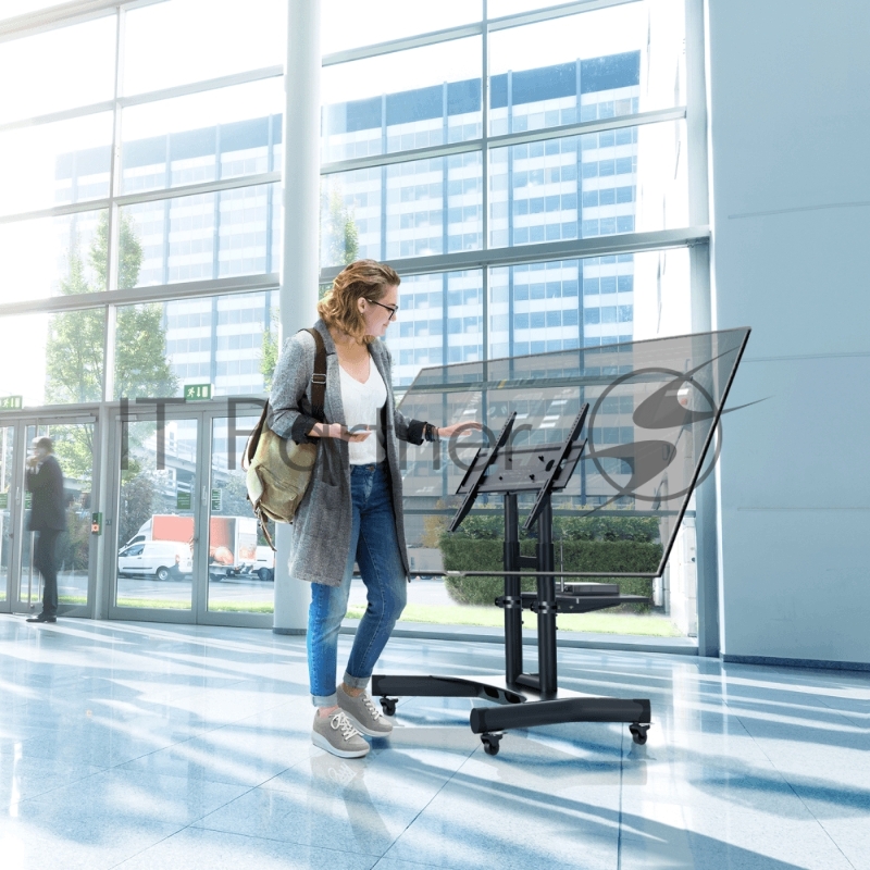 Cтойка для телевизора с кронштейном ONKRON 32-70, мобильная, чёрная TS1350