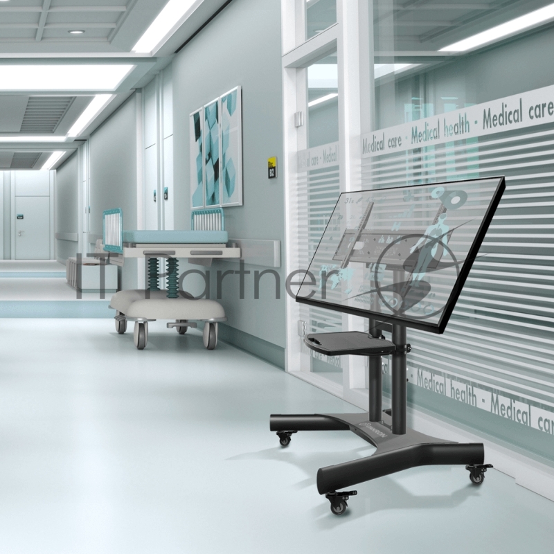 Cтойка для телевизора с кронштейном ONKRON 50-83, мобильная, чёрная TS1380