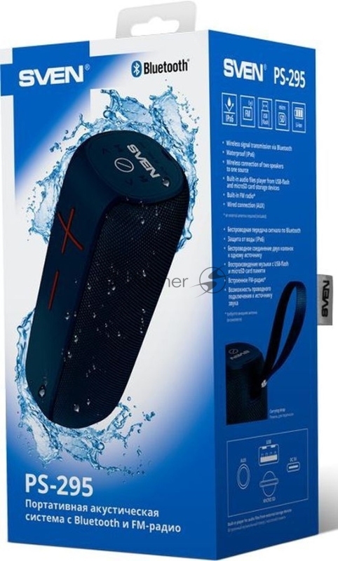 Колонка порт. Sven АС PS-295 черный 20W 1.0 BT 10м 3000mAh