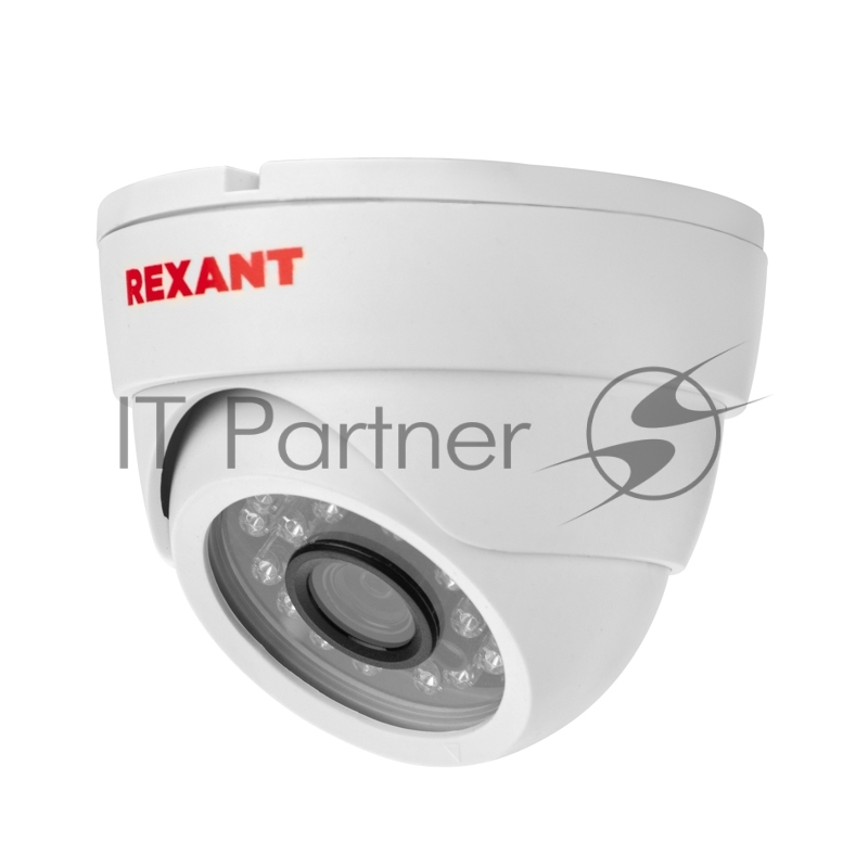 Купольная камера REXANT AHD 2.0 Мп Full HD 1920x1080 (1080P), объектив 2.8 мм, ИК до 30 м