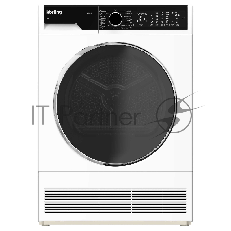 Сушильная машина KORTING KD 60L97, ГЛУБИНА 64 см,загрузка 10 кг, сенсорное управление в поворотным JOG регулятором, барабан PEARL, Цифровой дисплей с отображением времени до окончания программы, 15 программ, отложенный старт до 24-х часов, Контроль