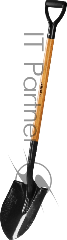 Лопата Профи-10 штыковая для земляных работ, деревянный черенок, с рукояткой, ЗУБР Профессионал