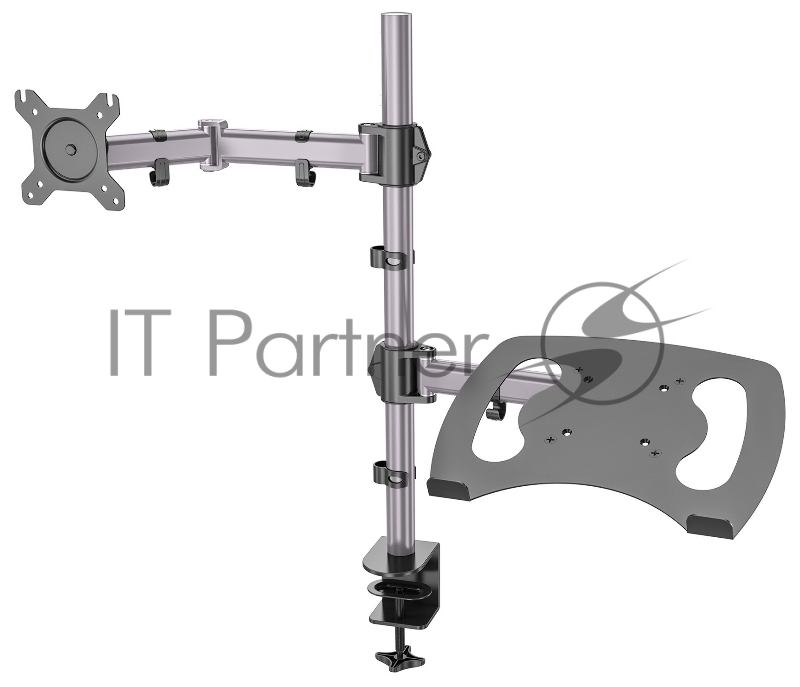 Кронштейн для монитора/ноутбука Cactus CS-VM-LH07-AL серебряный 13-27 макс.8кг настольный поворот и наклон