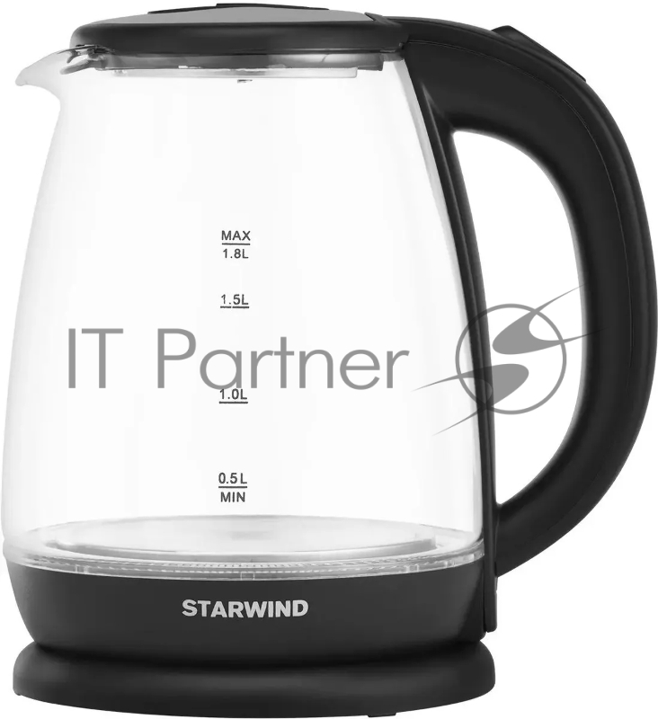 Чайник электрический Starwind SKG1055 1.8л. 1800Вт черный (корпус: стекло)
