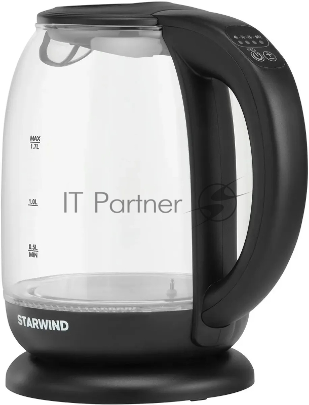 Чайник электрический Starwind SKG1055 1.8л. 1800Вт черный (корпус: стекло)