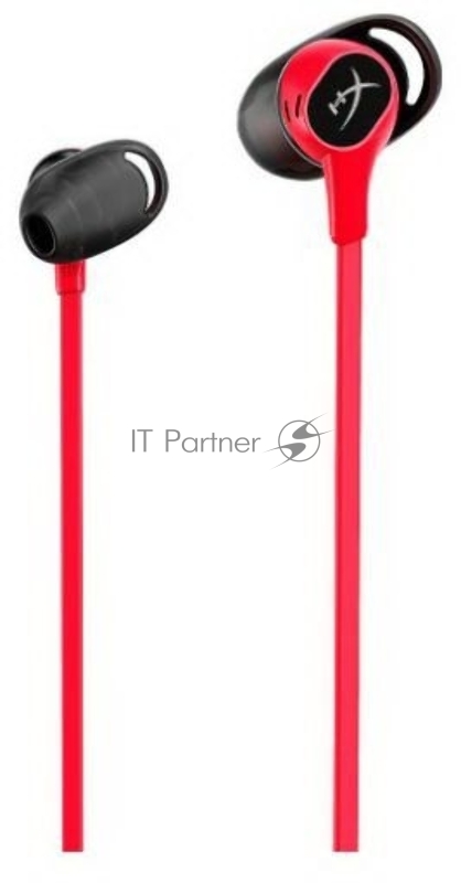 Гарнитура вкладыши HyperX Cloud Buds красный/черный беспроводные bluetooth шейный обод (HEBBXX-MC-RD/G)
