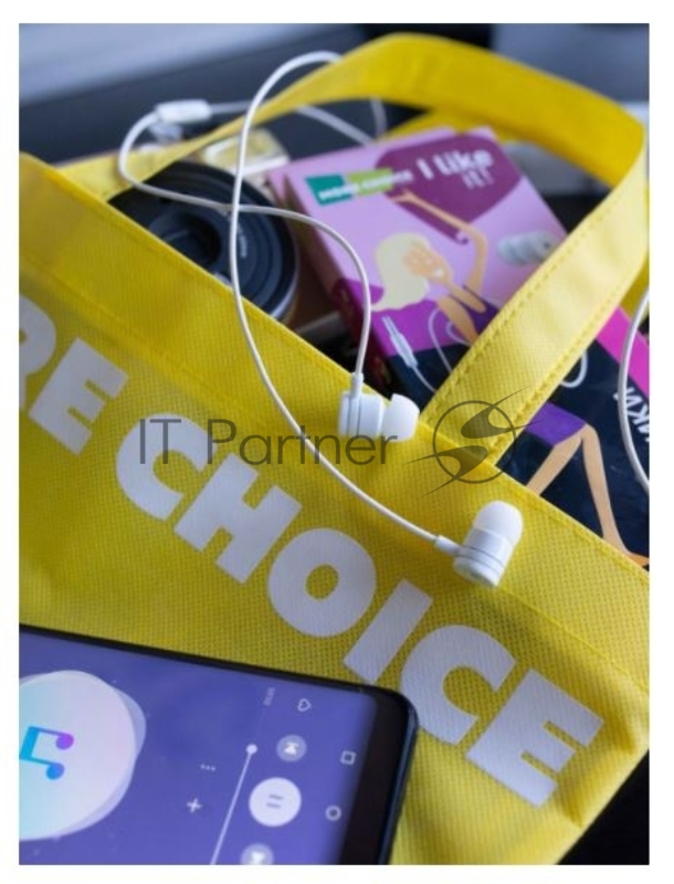 Наушники вакуумные AUX разъём с МК без рег.громкости длина 1.2м More Choice G22 (White)