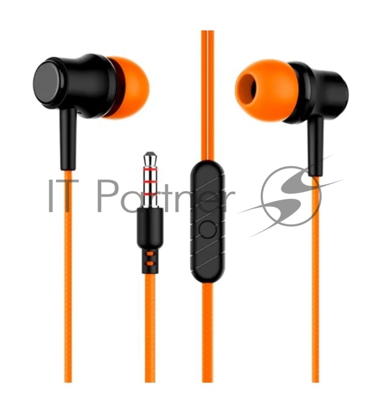 Наушники вакуумные AUX разъём с МК без рег.громкости длина 1.2м More Choice G36 (Orange)