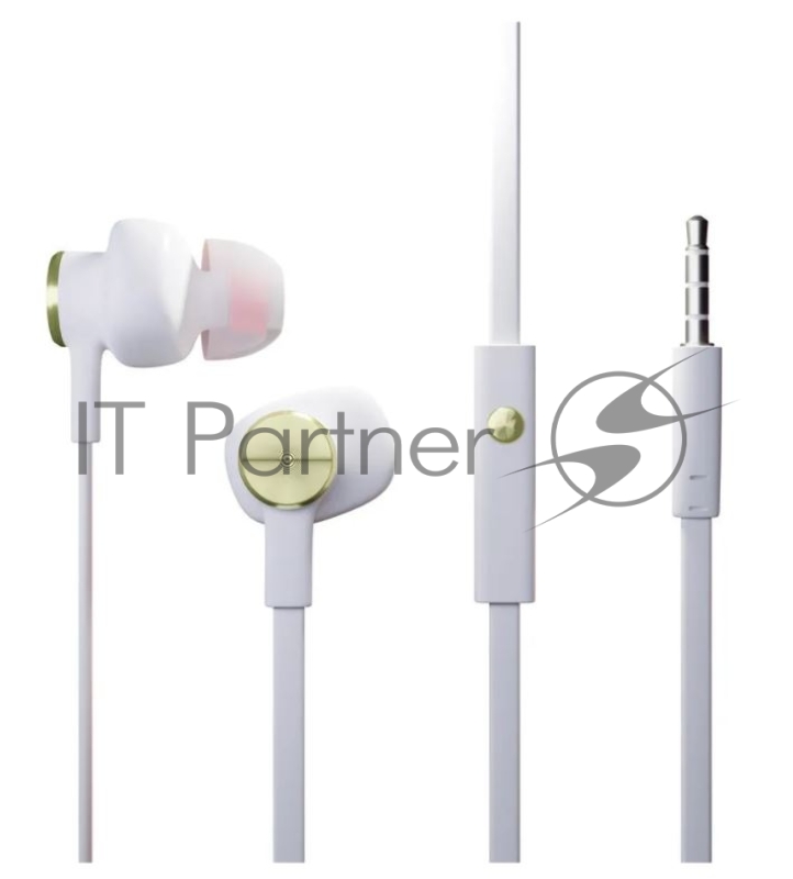 Наушники вакуумные AUX разъём с МК без рег.громкости длина 1.2м More choice P42 (White Gold)