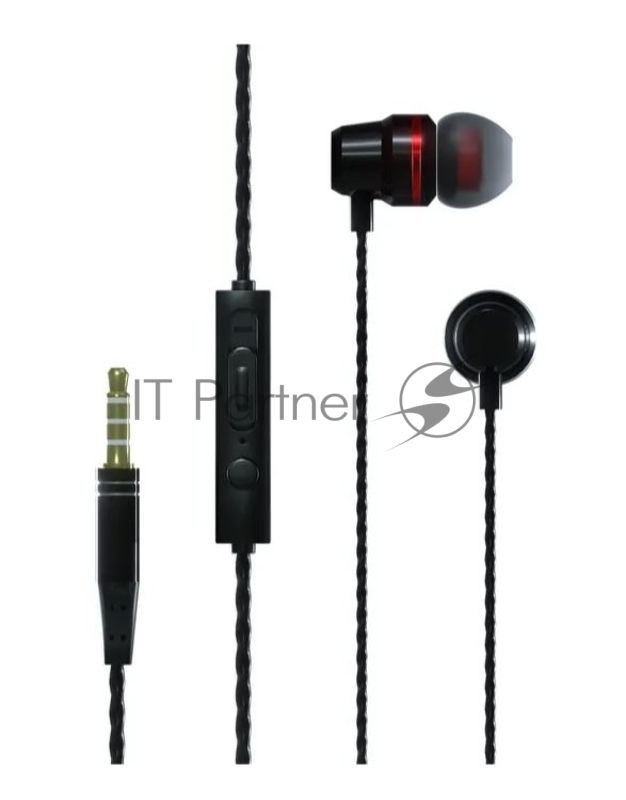 Наушники вакуумные AUX разъём с МК и рег.громкости длина 1.2м More Choice P71 (Black)