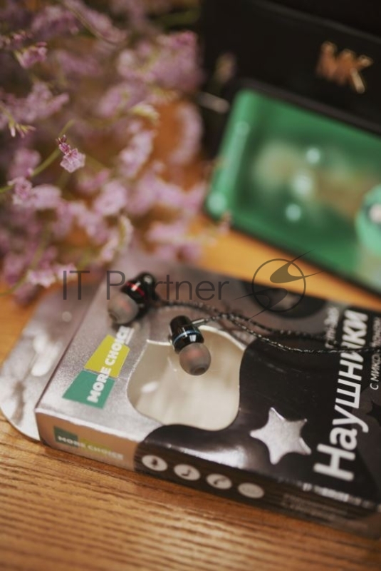 Наушники вакуумные AUX разъём с МК и рег.громкости длина 1.2м More Choice P71 (Black)