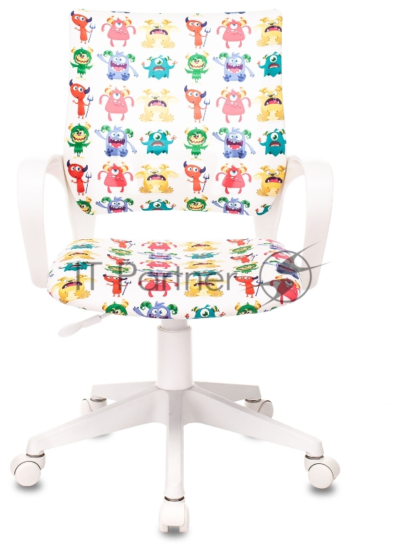 Кресло детское Бюрократ BUROKIDS 1 W белый монстры крестовина пластик пластик белый