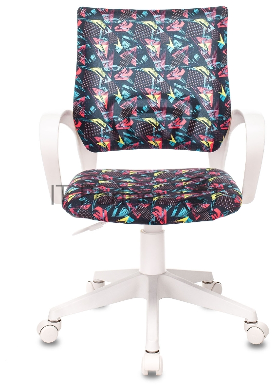 Кресло детское Бюрократ BUROKIDS 1 W мультиколор геометрия крестовина пластик пластик белый