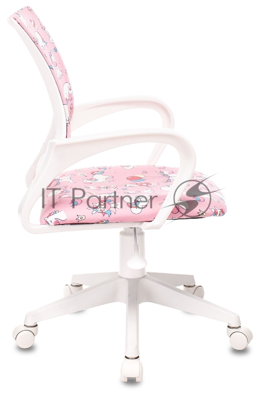 Кресло детское Бюрократ BUROKIDS 1 W розовый единороги крестовина пластик пластик белый