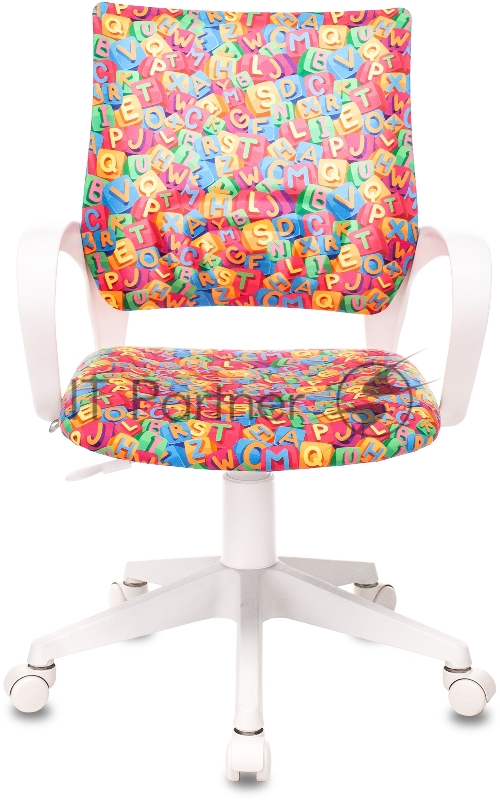 Кресло детское Бюрократ KD-W4 мультиколор алфавит крестовина пластик пластик белый