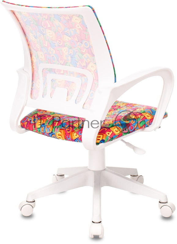 Кресло детское Бюрократ KD-W4 мультиколор алфавит крестовина пластик пластик белый