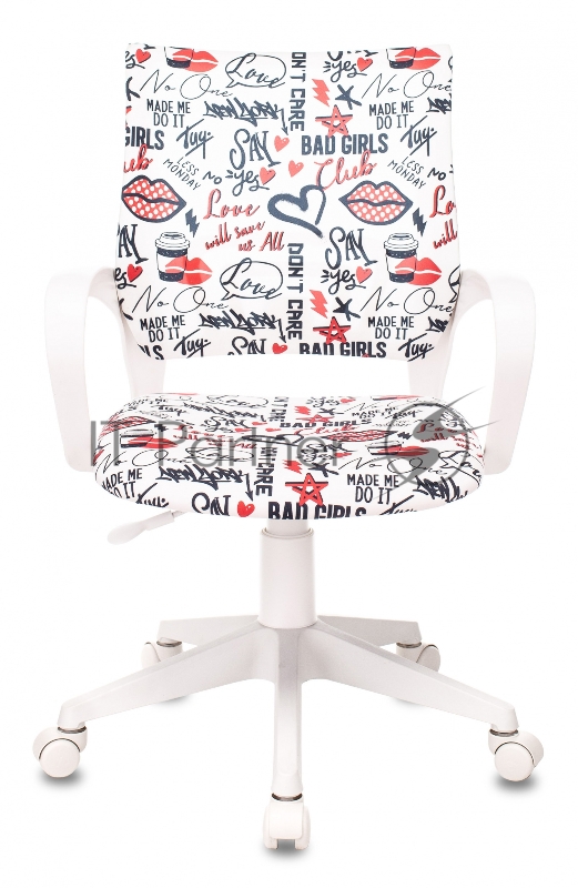 Кресло детское Бюрократ KD-W4 мультиколор красные губы крестовина пластик пластик белый