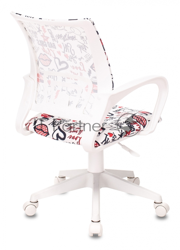 Кресло детское Бюрократ KD-W4 мультиколор красные губы крестовина пластик пластик белый