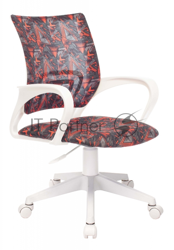 Кресло детское Бюрократ KD-W4 черный/красный красный кристалл крестовина пластик белый пластик белый