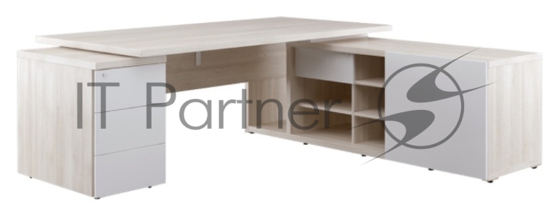 Стол Zion письменный прямой правый 2220x2080x740мм дуб светлый (ZIO28510921)