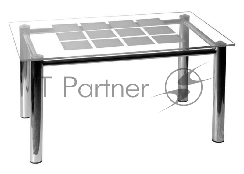 Стол журнальный ГРАНД 3М столешница стекло прозрачный каркас хром