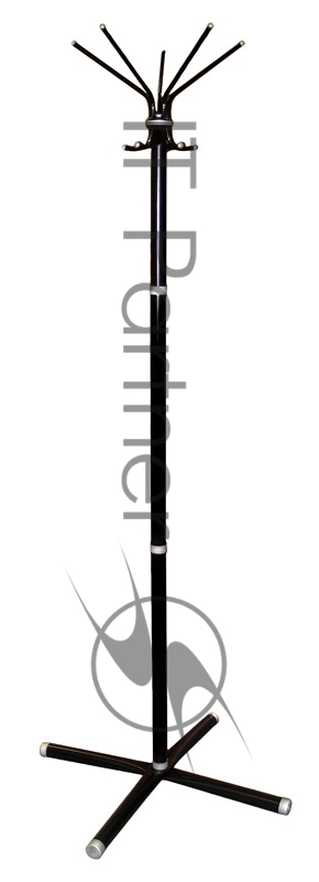 Вешалка напольная Титан Классикс-С 0110 черный основание крестовина наконечники черный крючки двойные метал.
