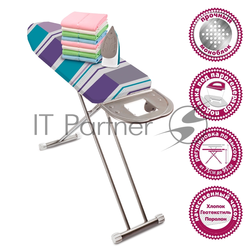 Доска гладильная Мастерица IB-0107, 38*120см, материал: сталь, хлопок, поролон столешница: метал. моноблок (2)