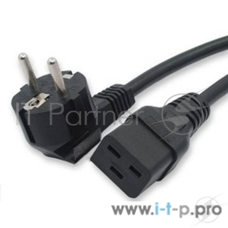 Кабели Силовые Hyperline PWC-IEC19-SHM-1.8-BK Кабель питания (Shucko+C19) (3x1.5), 1.8м